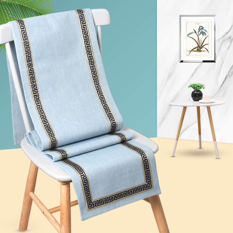 美式桌旗新中式茶旗布禅意席茶几桌布现代简约北欧床旗餐桌茶桌 深咖色 33*175CM(适合1.2米餐桌或1.35米茶几)高清大图