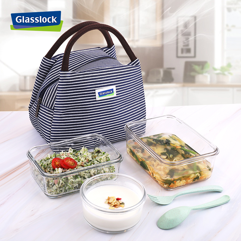 GLASSLOCK玻璃保鲜盒 韩国进口耐热耐摔饭盒3件套装高清大图