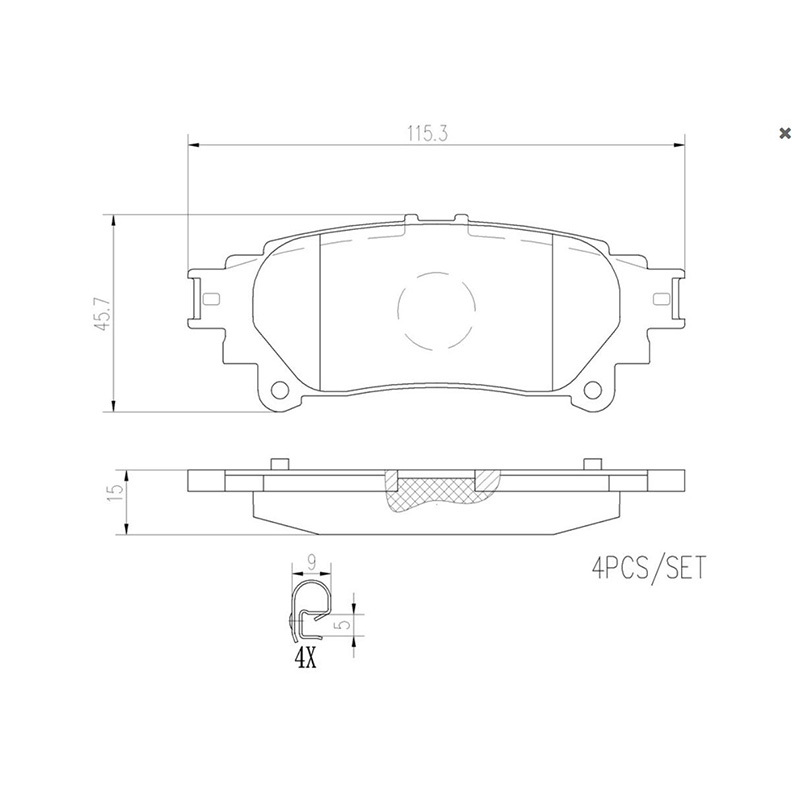 布雷博(brembo)后刹车片.陶瓷P83152N适用于RX,15款汉兰达