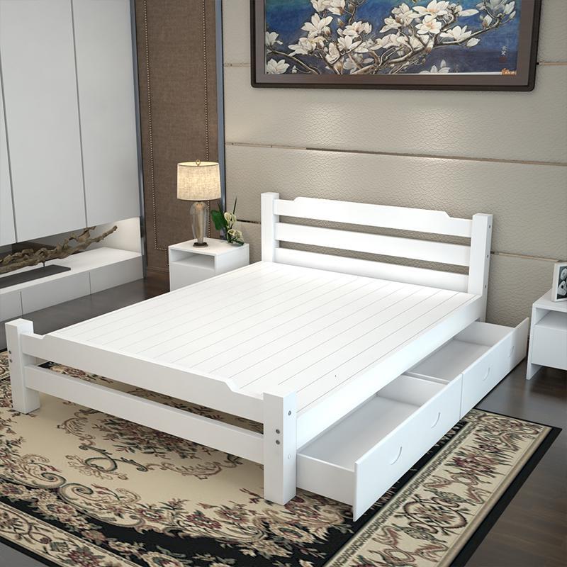 精品床架150cm200cm简约经济型木板床家用1米12出租房用小户型单人床