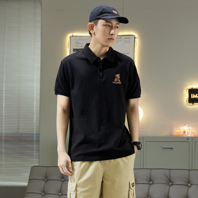 [1.5折价45元]唐狮男士polo衫短袖polo衫男T恤前胸刺绣图案短袖POLO衫