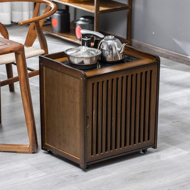 炎黄龙祥茶吧柜带轮茶水柜办公室一体置物家用茶水柜