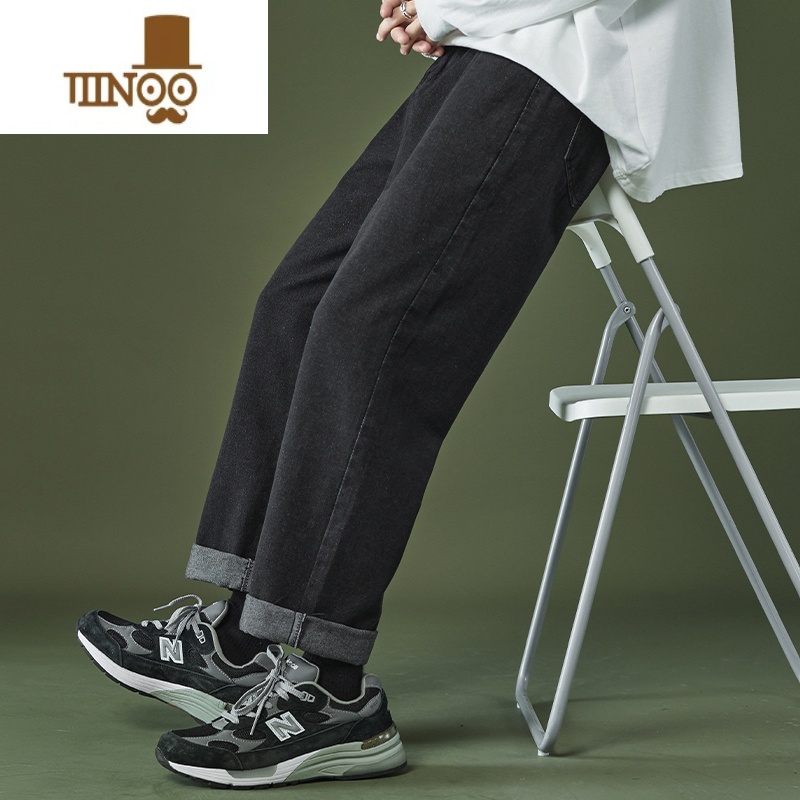 YANXU美式高街复古宽松直筒阔腿牛仔裤男秋季潮牌简约休闲百搭长裤男士高清大图