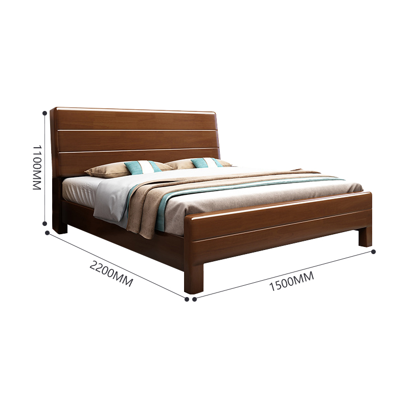 臻远ZY4031123 实木床宿舍家具1.5米单人床高清大图