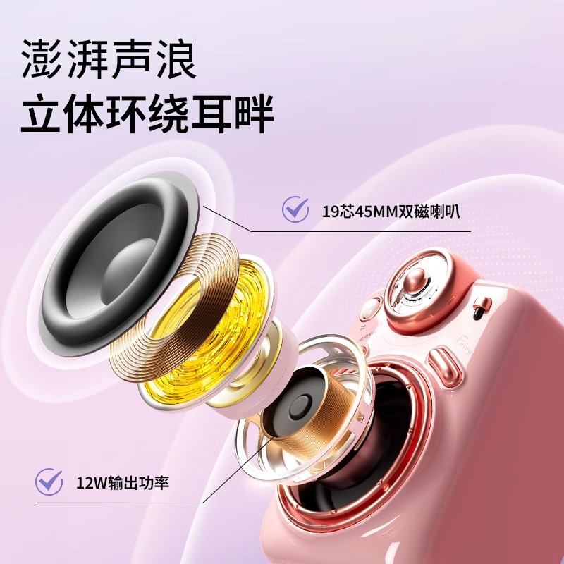 Divoom点音小魔女二代蓝牙音箱麦克风k歌音响一体机话筒女生礼物粉色高清大图