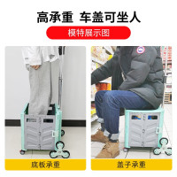 新越昌晖铝合金购物车超市买菜车折叠小推车手拉车便携手推车小拖车家用拉杆行李车拉货 柠檬黄 XYSL03