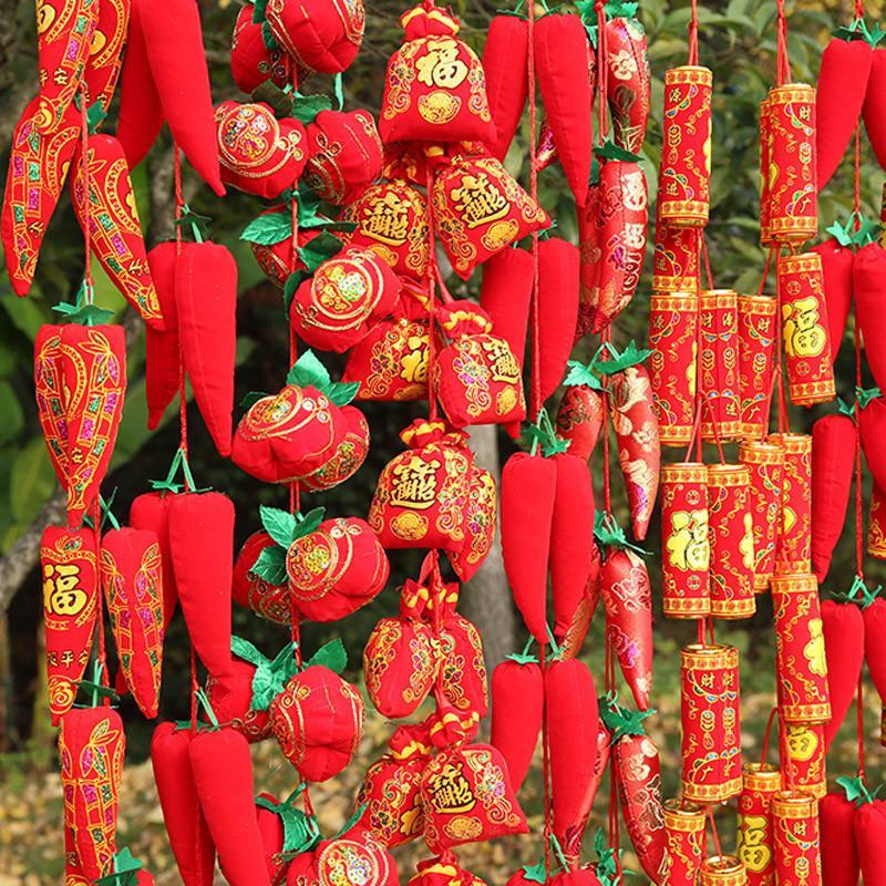 挂饰挂件乔迁新居布置挂件串春节过年装饰新年挂件装饰红16头辣椒串