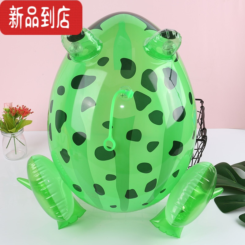 真智力发光大青蛙充气玩具青蛙PVC皮货儿童充气玩具气球夜市小玩具 发光充气青蛙[3个]配打气筒发光玩具