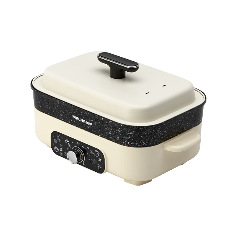 美菱(MELNG) 多功能料理锅 白色 聚能大火力 5L大容量 多档调温 MT-LC5005(B)