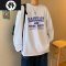 HongZun美式高街宽松t恤短袖男oversize长袖ins港风百搭半袖白色字母衣服