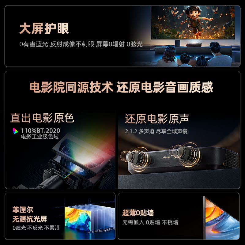 0有害蓝光 超薄屏贴墙性能图片