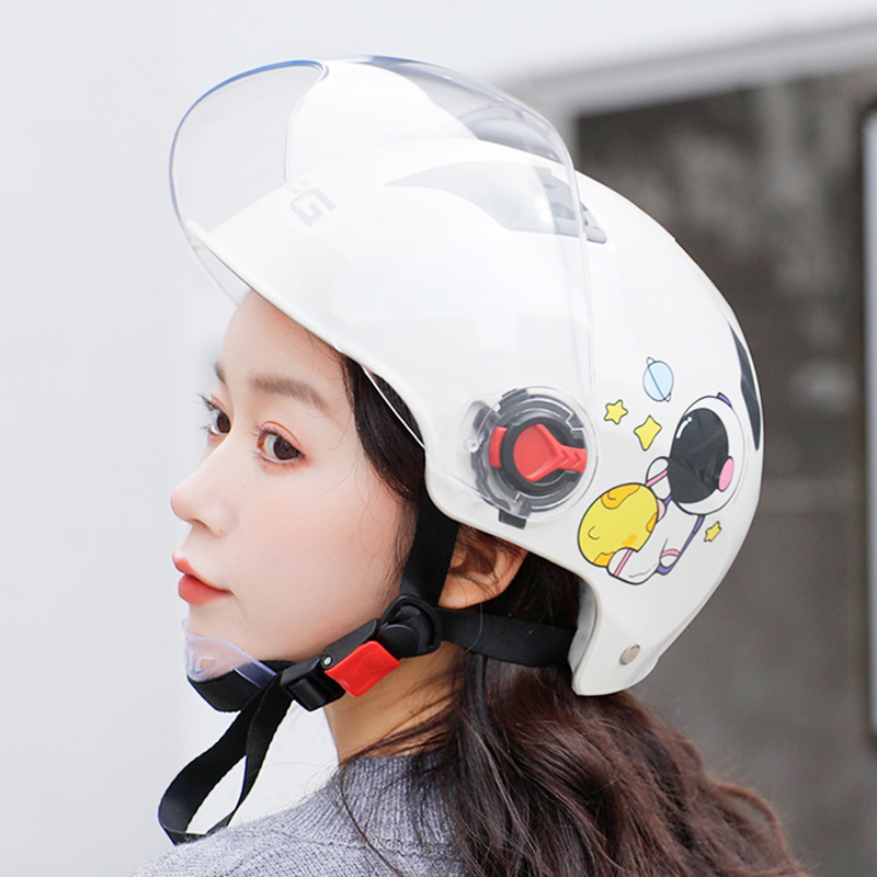 淘尔杰taoerj电瓶电动车头盔女夏天夏季防晒安全帽男四季卡通用灰可爱