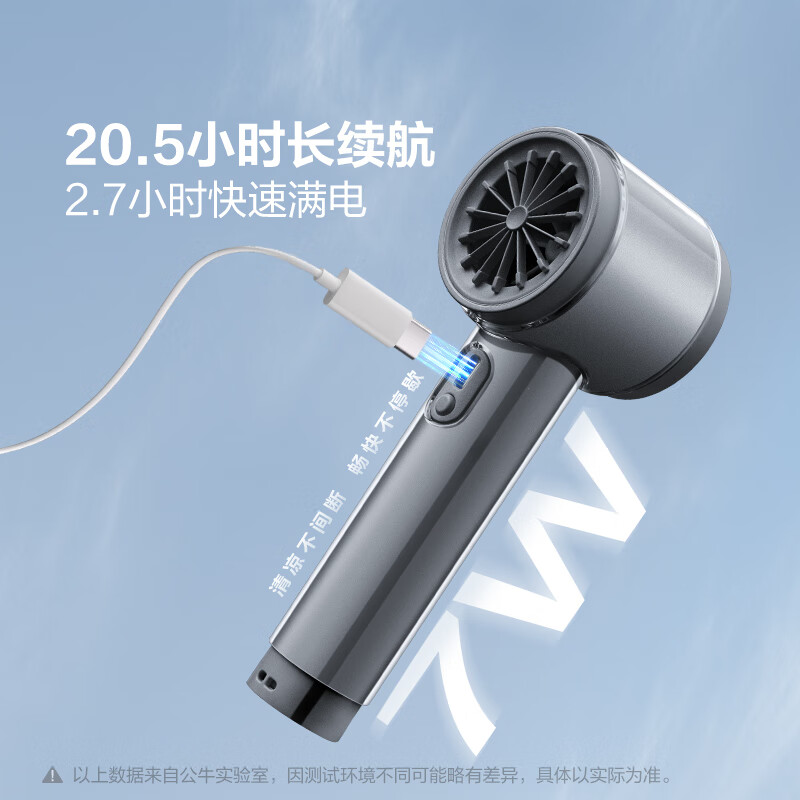 公牛BULL FS1WA3盒装冰云白手持USB风扇(C140)3000mAh高清大图