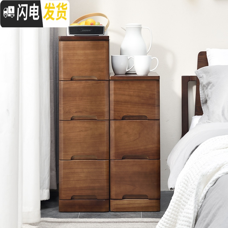 三维工匠实木床边夹缝柜25 20cm沙发边柜卫生间抽屉式收纳柜超窄床头柜 窄高清大图