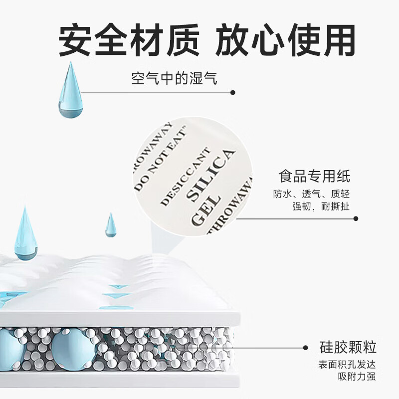 巨奇硅胶食品干燥剂除湿防潮防霉衣柜宠物食品干燥包150小包2848高清大图
