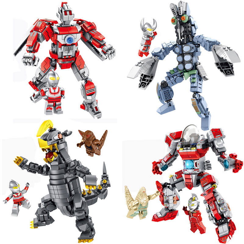 兼容乐高奥特曼宇宙飞船机器人怪兽小人仔儿童男生模型拼装积木玩具