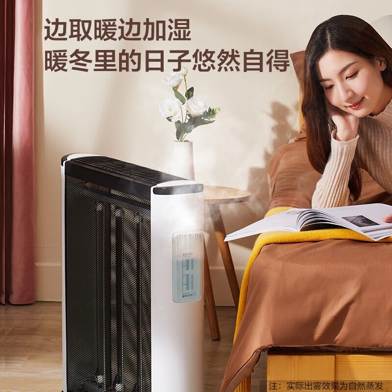 美的 HPW21M1 取暖器 家用电暖器节能省电电暖气加湿无光防烫电热膜速热可移动电暖器电热膜
