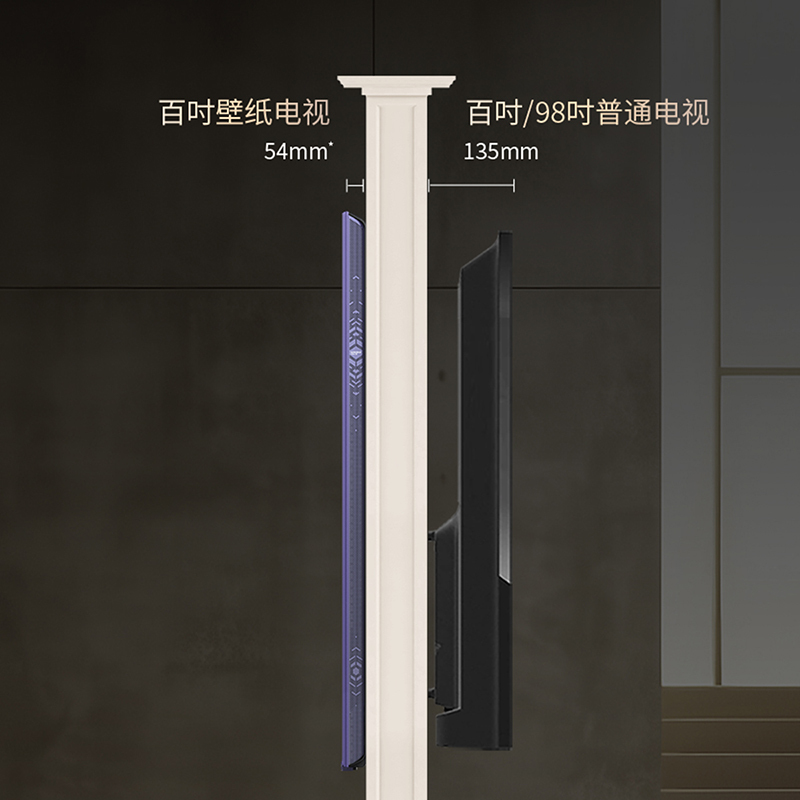 创维壁纸电视100A7E Pro 100英寸类纸屏 超薄无缝贴墙 QD-Mini LED 媲美OLED 艺术电视