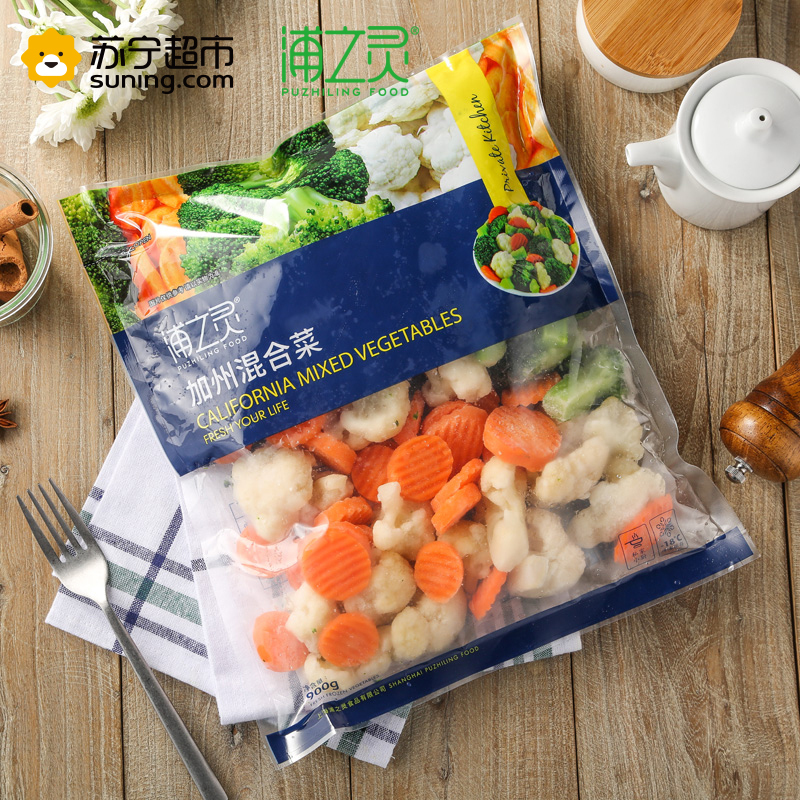 浦之灵 冷冻蔬菜 速冻混合蔬菜 加州菜 家庭实惠袋装 900g/袋 西蓝花 胡萝卜 白花菜