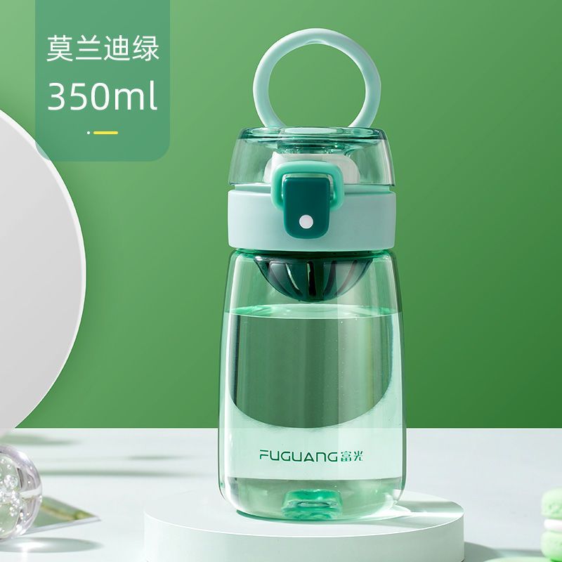 富光水杯塑料杯儿童小学生杯子高颜值带滤网便携防摔tritan材质 蓝色 350ml[tritan材质]
