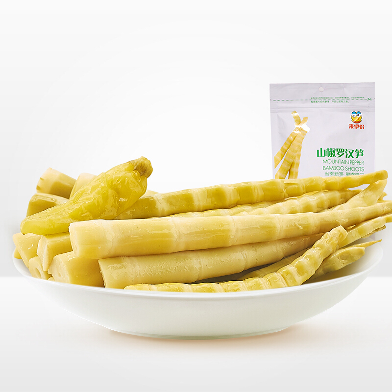 来伊份 山椒罗汉笋250g/袋 休闲零食小吃 笋类制品 分享装 独立包装 苏宁超市自营零食高清大图