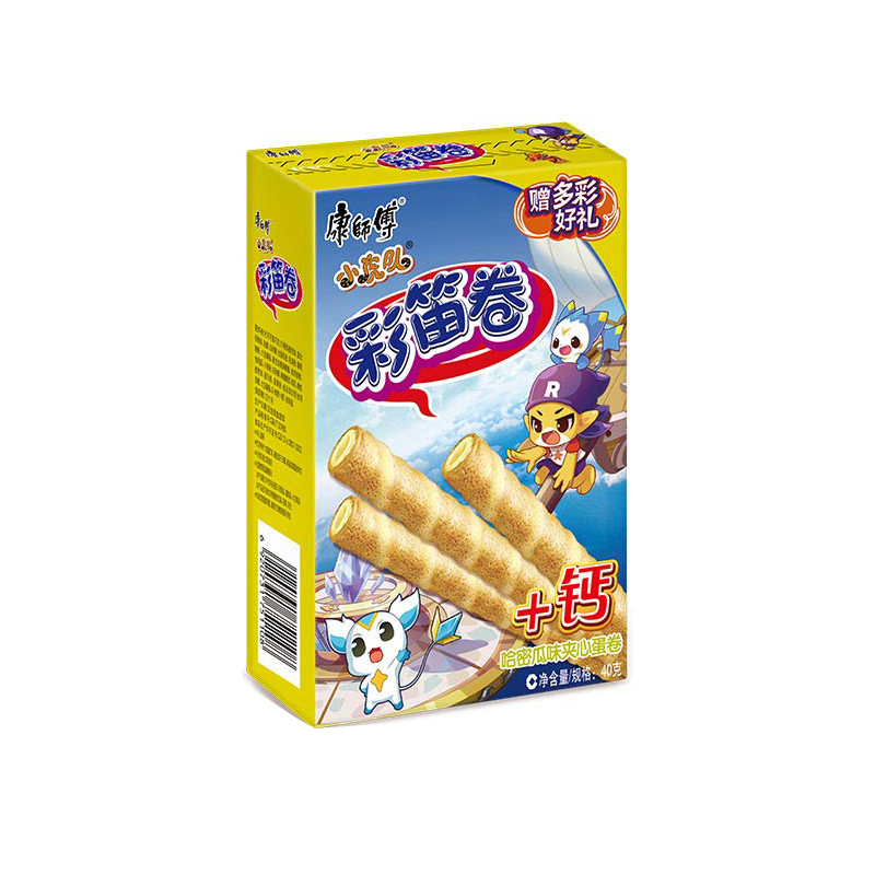 康师傅 彩笛卷 哈密瓜味 40g/盒 夹心蛋卷