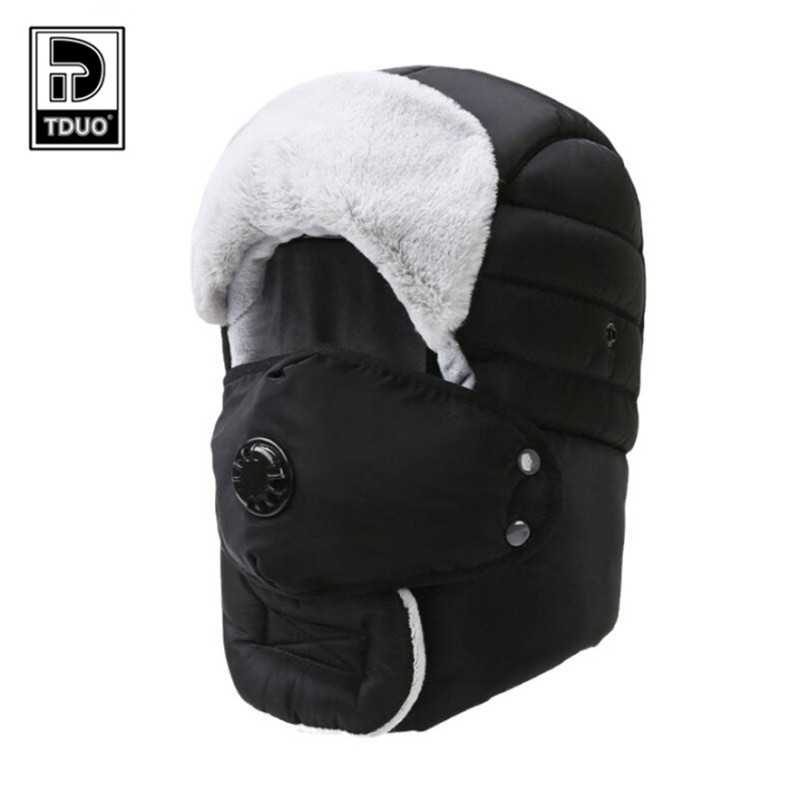 Tduo冬季加绒加厚防风面罩保暖神器电动车骑行头套棉帽雷锋帽M28 顶高清大图