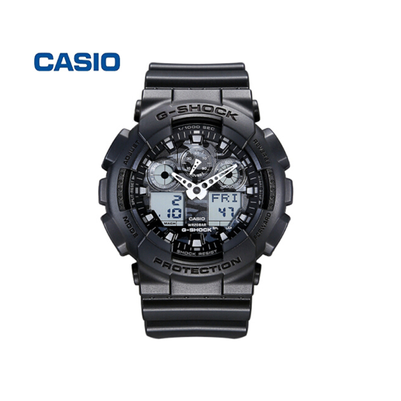 卡西欧(CASIO)G-SHOCK系列男士手表 日韩品牌自动背光迷彩风限量大表盘时尚电子双显防水男表
