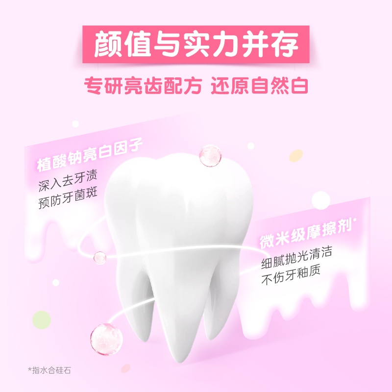 冰泉牙膏清洁口腔口气清新亮白牙齿男女生家庭装健齿香氛白桃乌龙冰淇淋味120g正品