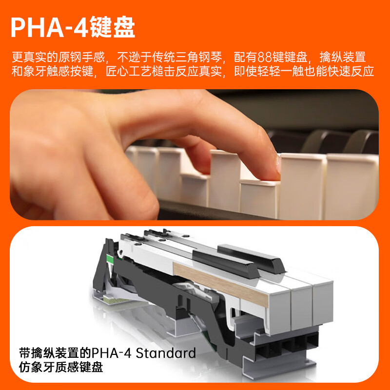 罗兰(Roland)电钢琴F107黑色原装进口智能88键重锤专业成人家用立式数码钢琴