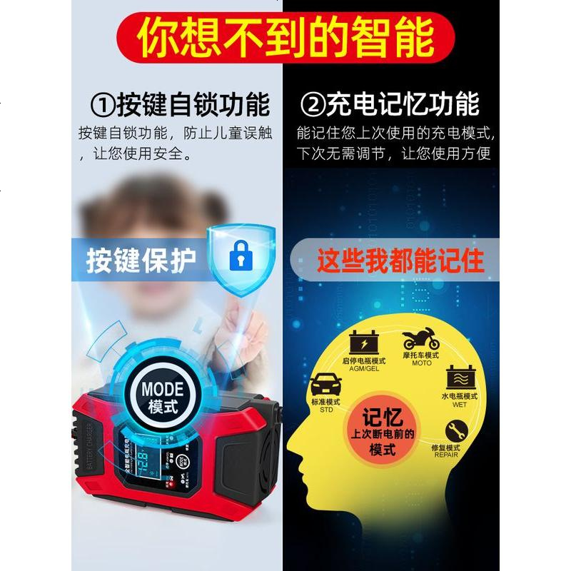 [补贴10%]汽车电瓶充电器12v大功率蓄电池充电机多功能全自动智能通用修复高清大图