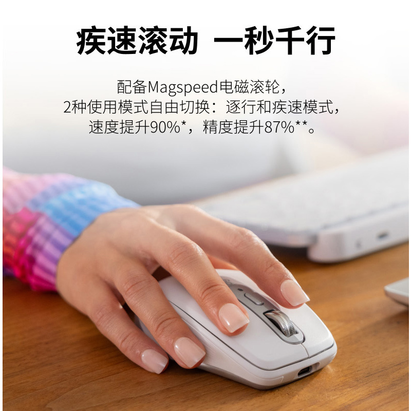 罗技(Logitech) MX Anywhere 3S无线鼠标-茱萸粉