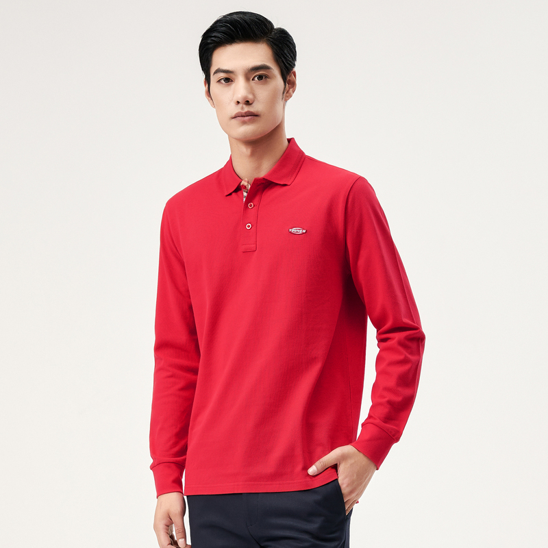 恒源祥长袖T恤男纯棉休闲秋季新款中年男士翻领polo衫商务男装