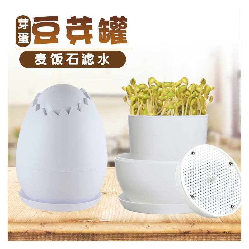 豆芽机家用麦饭石豆芽罐发黄豆绿豆黑豆芽种植桶豆芽菜种植盆塑料|芽蛋豆芽罐1-2人用（送黑豆2斤）图片