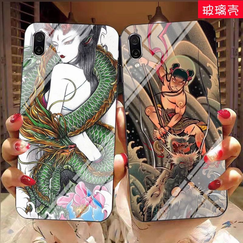 般若iPhone11玻璃手机壳苹果7/XR/12/6p/X善恶8plus纹身个性xsmax 般若45 磨砂软壳(型号发给