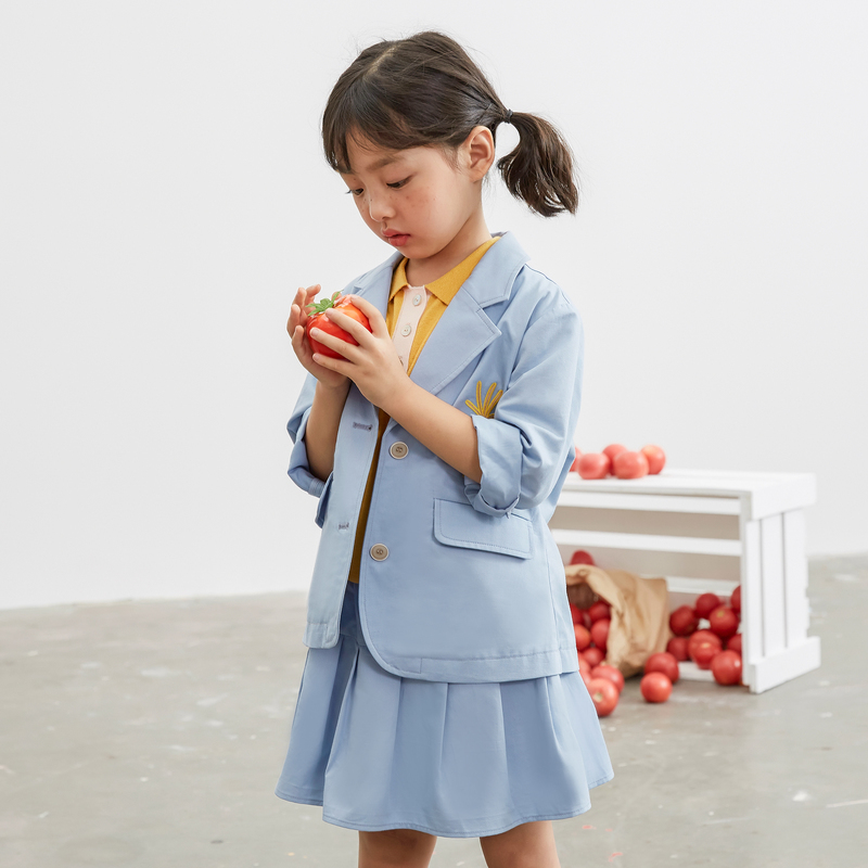 [2件2折价:92]米喜迪mecity童装夏新款女童网红套装裙学生时尚西装洋气