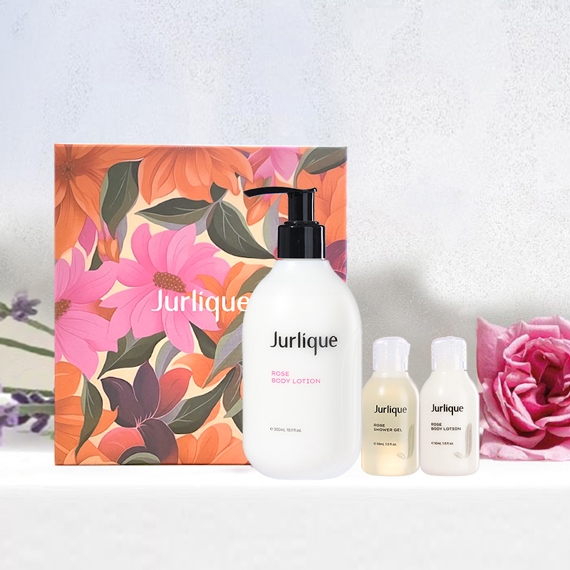 茱莉蔻(JURLIQUE)夏季礼盒7玫瑰身体乳300ml+沐浴露50ml+身体乳50ml