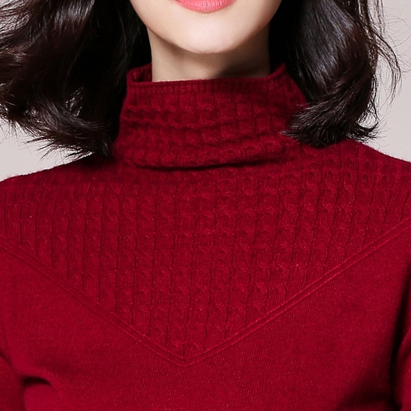 2018新款羊绒衫女套头短款秋冬长袖自由领打底毛衣保暖纯色针织衫
