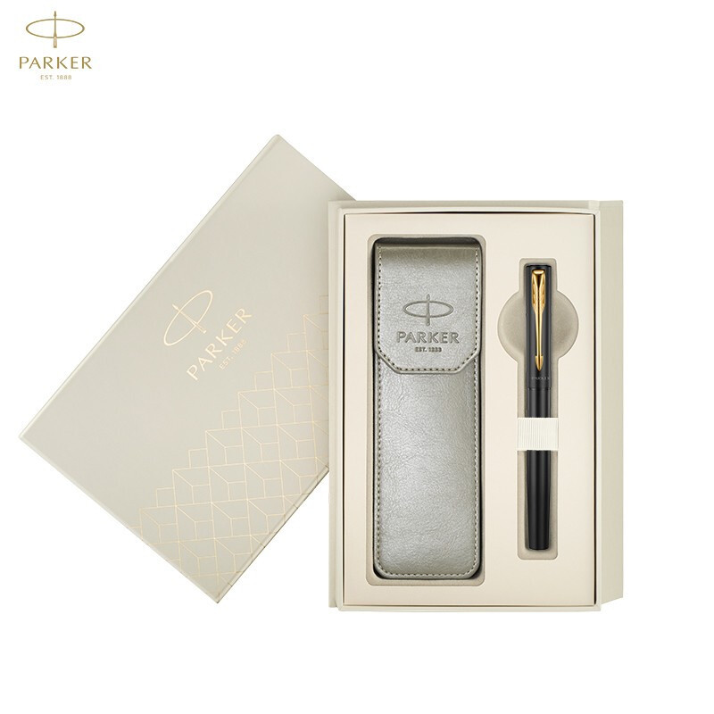 派克(PARKER)威雅XL经典黑金夹 宝珠笔+笔袋礼盒套装高清大图