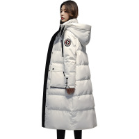 雪中飞极寒新款羽绒服女装中长款过膝休闲加厚工装羽绒外套
