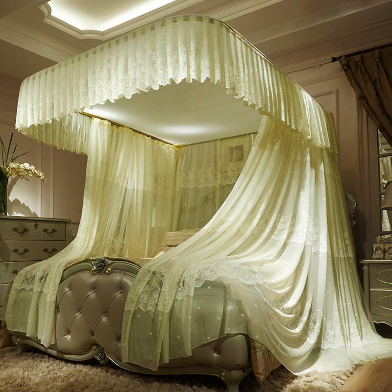 森美人欧式床幔导轨蚊帐u型轨道三开18米2022家用u公主风15m