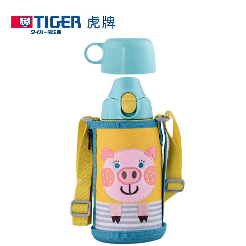 [爸爸去哪儿]tiger虎牌 日本进口 304不锈钢儿童杯保温杯MBR-B06G-YP 小红猪600ML