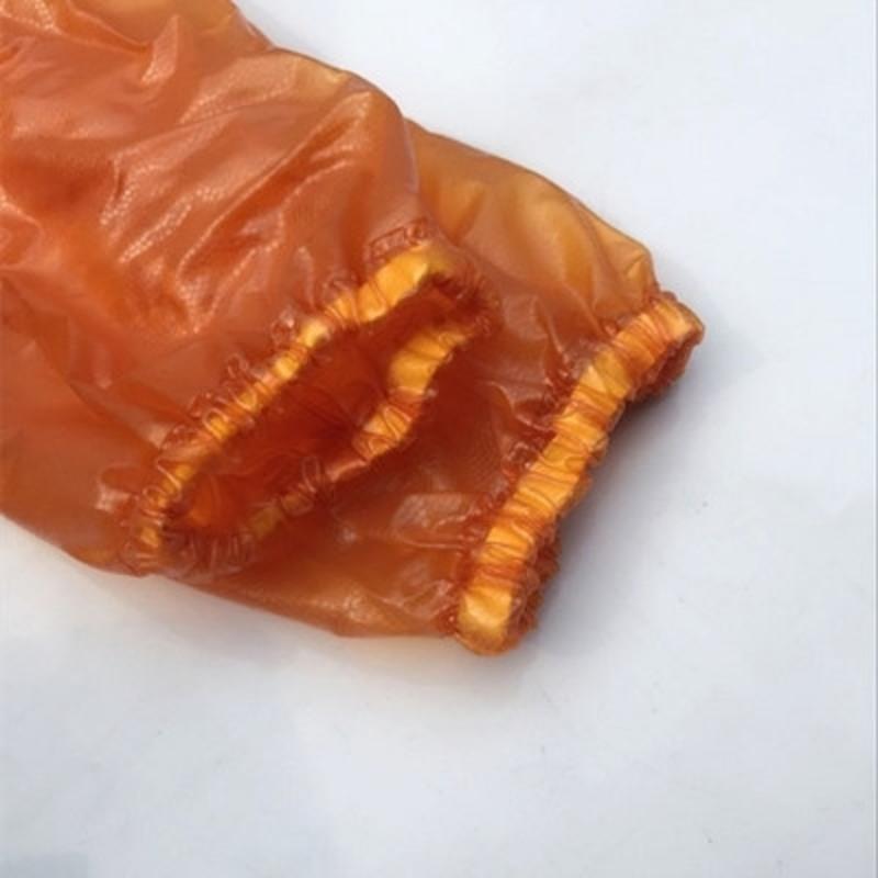 桔色加厚石材袖套2双 石材厂加厚防水耐磨袖套 抓鱼工业防酸碱成人套袖 防油防污男护袖