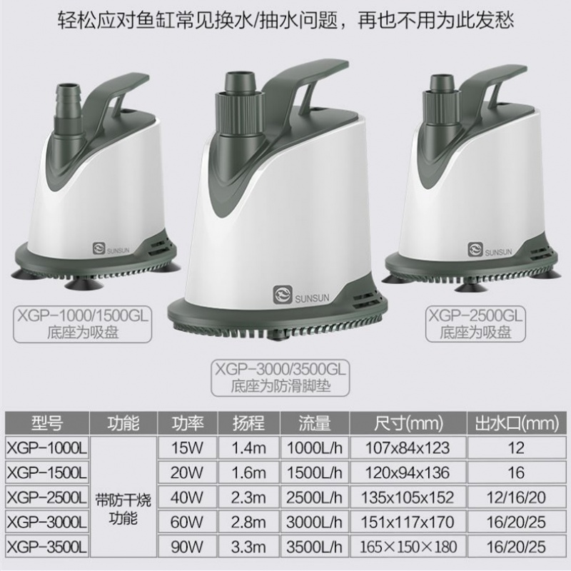 鱼缸换水水泵家用潜水泵底吸循环泵水泵小型超鱼池水泵高清大图