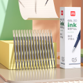 得力(deli)6906按动中性笔芯 水笔替芯0.5mm 子弹头20支/盒 深蓝色
