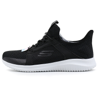 Skechers斯凯奇情侣款一脚穿懒人中帮鞋运动鞋网布透气系带休闲跑步鞋12832/B LK