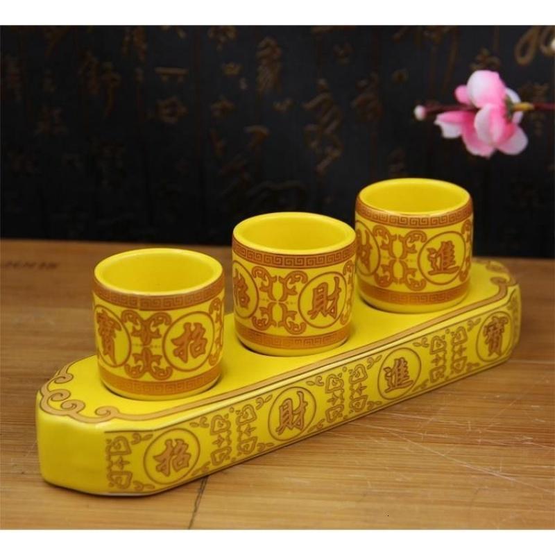 陶瓷供神圣杯供杯供佛杯佛教供杯酒杯财神爷供杯佛具招财进宝