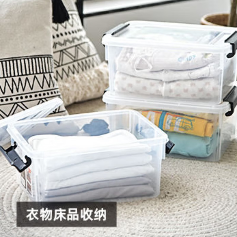 禧天龙(Citylong) X-6317家用衣服被子储存箱围典收纳箱3个装230*170*105mm[灰黑把手随机发]高清大图