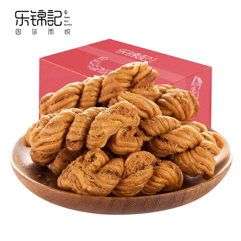 [企业定制]新品[乐锦记]葱香麻花 800g/箱葱香味麻花休闲零食糕点点心