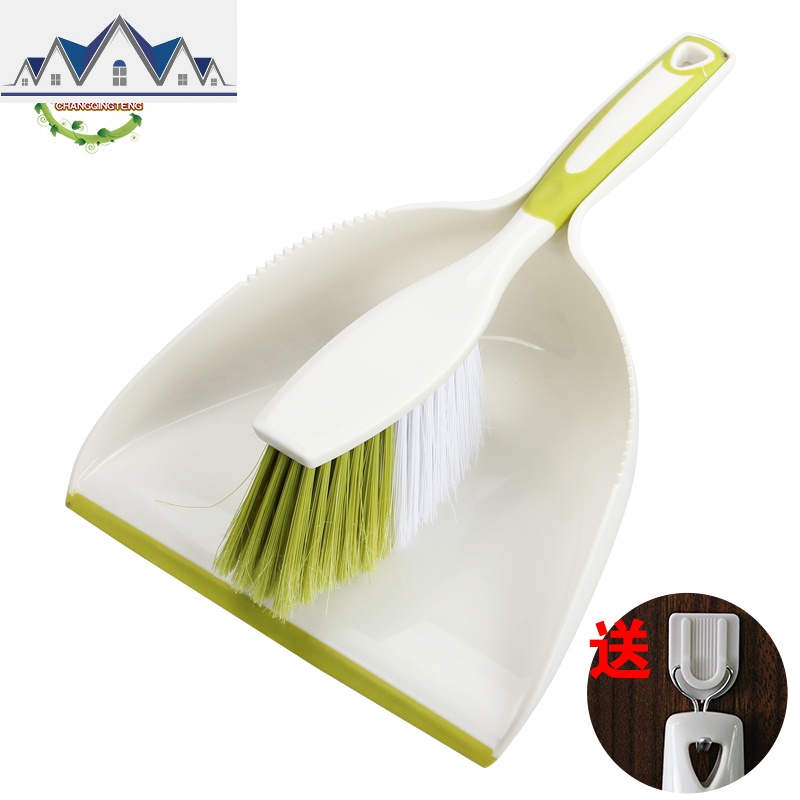 小扫帚簸箕套装儿童桌面垃圾铲迷你小号扫把迷子家用扫地单个笤帚 三维工匠 黄绿色+送粘钩